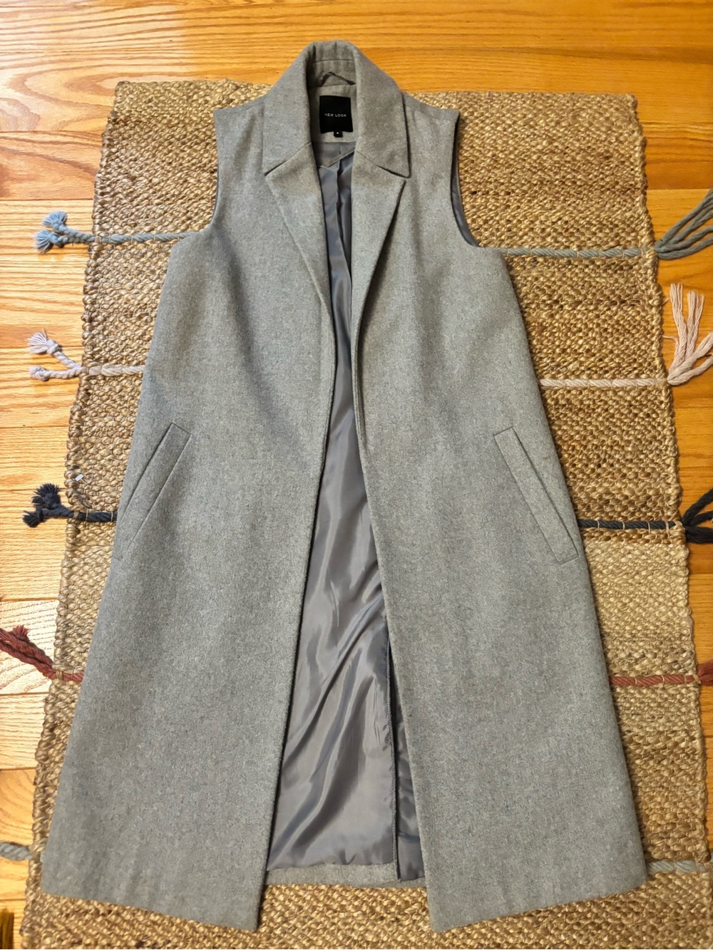 New Look Light Gray Sleeveless Long Vest